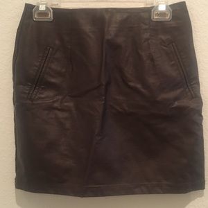 Forever 21 dark brown leather mini skirt size: S
